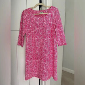 Katherine Way Pink Swirl 3/4 Sleeve Dress